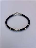 Bracciale Soma Gioielli Uomo Bracciale in oro, cuoio e argento in Pelle MIS B2000 BR CU/AG/OG